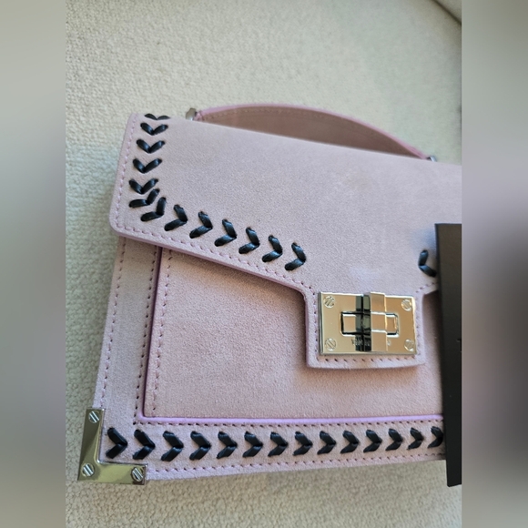 NWT! The Kooples, Small Emily Bag in Pink Suede, MSRP $445 - Picture 13 of 14